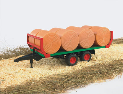 Bruder Bale Transport Trailer with 8 Bales | Farm Toys for Kids 3+