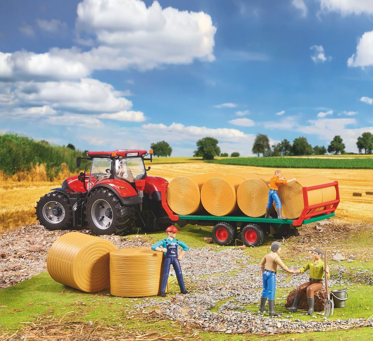 Bruder Bale Transport Trailer with 8 Bales | Farm Toys for Kids 3+
