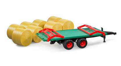 Bruder Bale Transport Trailer with 8 Bales | Farm Toys for Kids 3+