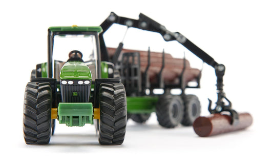 1:50 Scale John Deere 8430 with Forestry Trailer | Ideal Toy for Aspiring Farmers