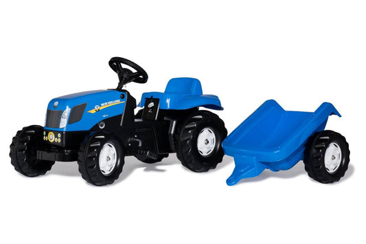 RollyKid New Holland Pedal Tractor with Trailer | Ride-On Toy for Kids Aged 2½ to 5