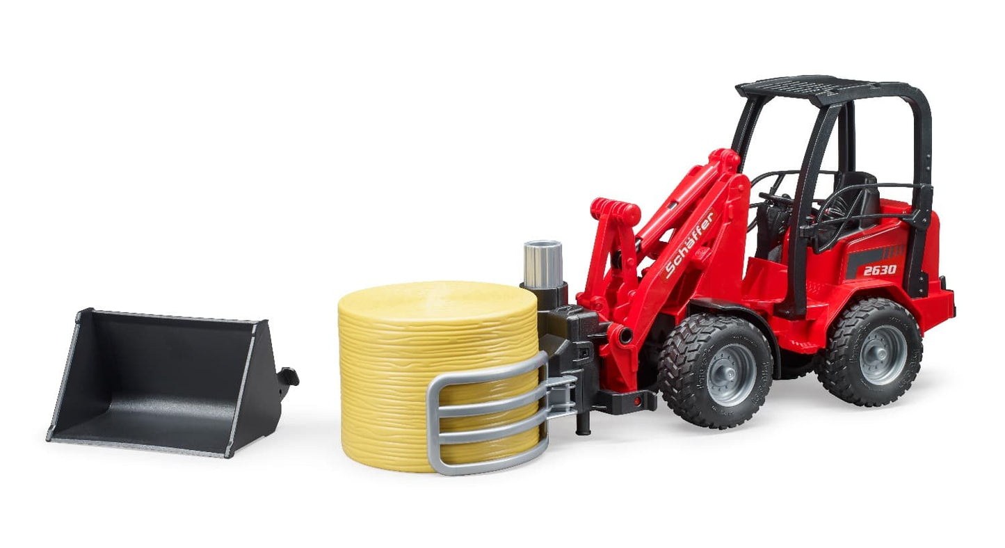 Bruder Schäffer Mini Loader with Bale Gripper – Farm Toys for Ages 3+