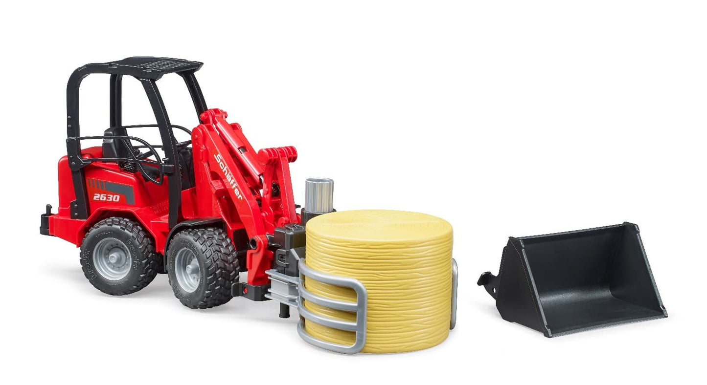 Bruder Schäffer Mini Loader with Bale Gripper – Farm Toys for Ages 3+