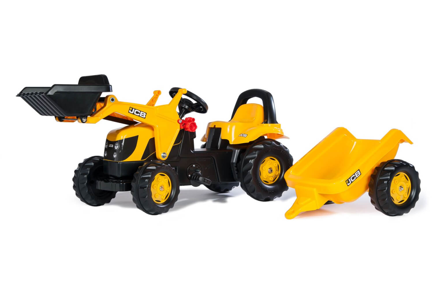 Pedal Tractor with Trailer & Front Loader for Kids - RollyKid JCB